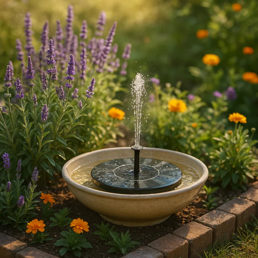 ☀️⛲ Solarbrunnen-Pumpe – mit 4 Düsen für Vogeltränke & Garten (16 cm / 6,3 Zoll)