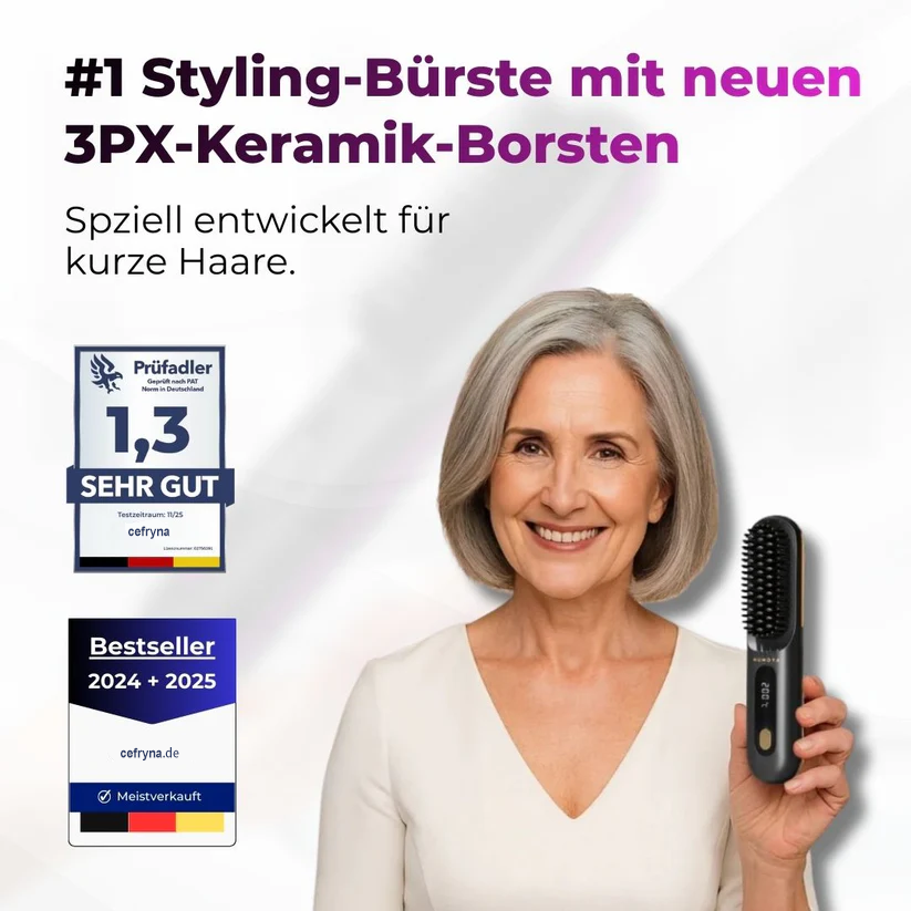 ✨🪮 Die erste intelligente Stylingbürste für kurzes Haar – präzise, sicher & mühelos ✔️