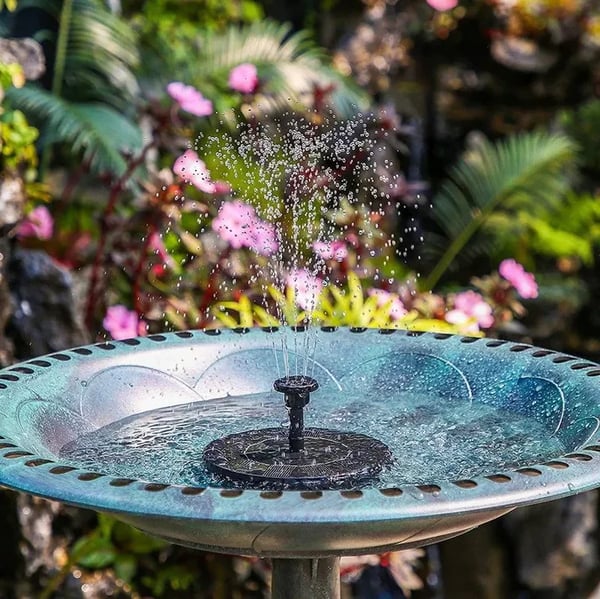 🆙⛲ Solarbrunnen-Pumpe – mit 4 Düsen für Vogeltränke & Garten (16 cm / 6,3 Zoll)