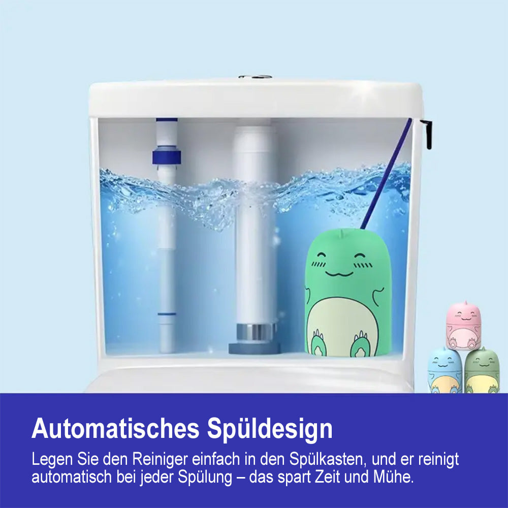 🦕Automatischer WC-Reiniger im süßen Dino-Design – Langzeit Toilettenreiniger für den Spülkasten (Hält bis zu 9 Monate), WC-Duft gegen Kalk & Gerüche (Ozean/Jasmin/Pfirsich)