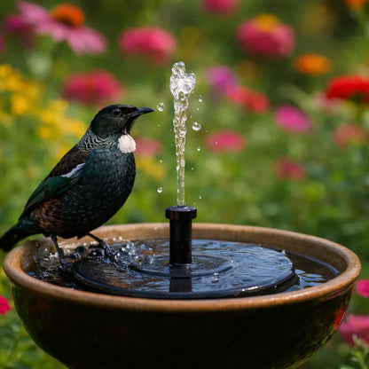 ☀️⛲ Solarbrunnen-Pumpe – mit 4 Düsen für Vogeltränke & Garten (16 cm / 6,3 Zoll)