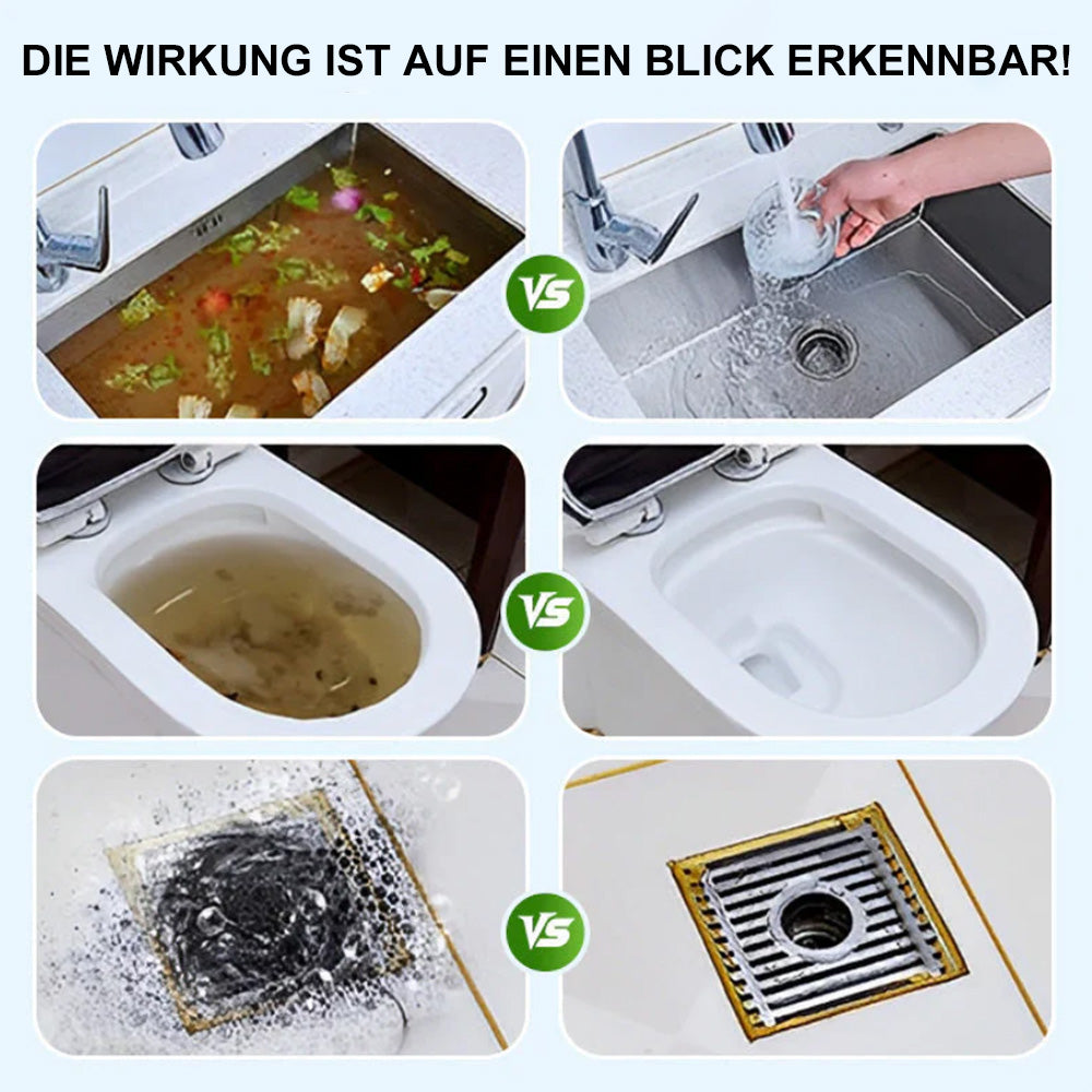 ⚡🏠Leistungsstarkes tägliches Rohrreinigungspulver – Schnellwirkend, sicher & schonend für Küche, Bad & Dusche💥