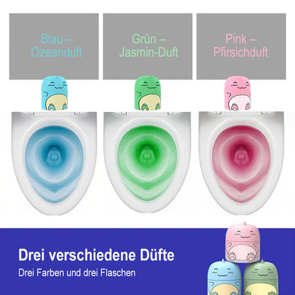 🦕Automatischer WC-Reiniger im süßen Dino-Design – Langzeit Toilettenreiniger für den Spülkasten (Hält bis zu 9 Monate), WC-Duft gegen Kalk & Gerüche (Ozean/Jasmin/Pfirsich)