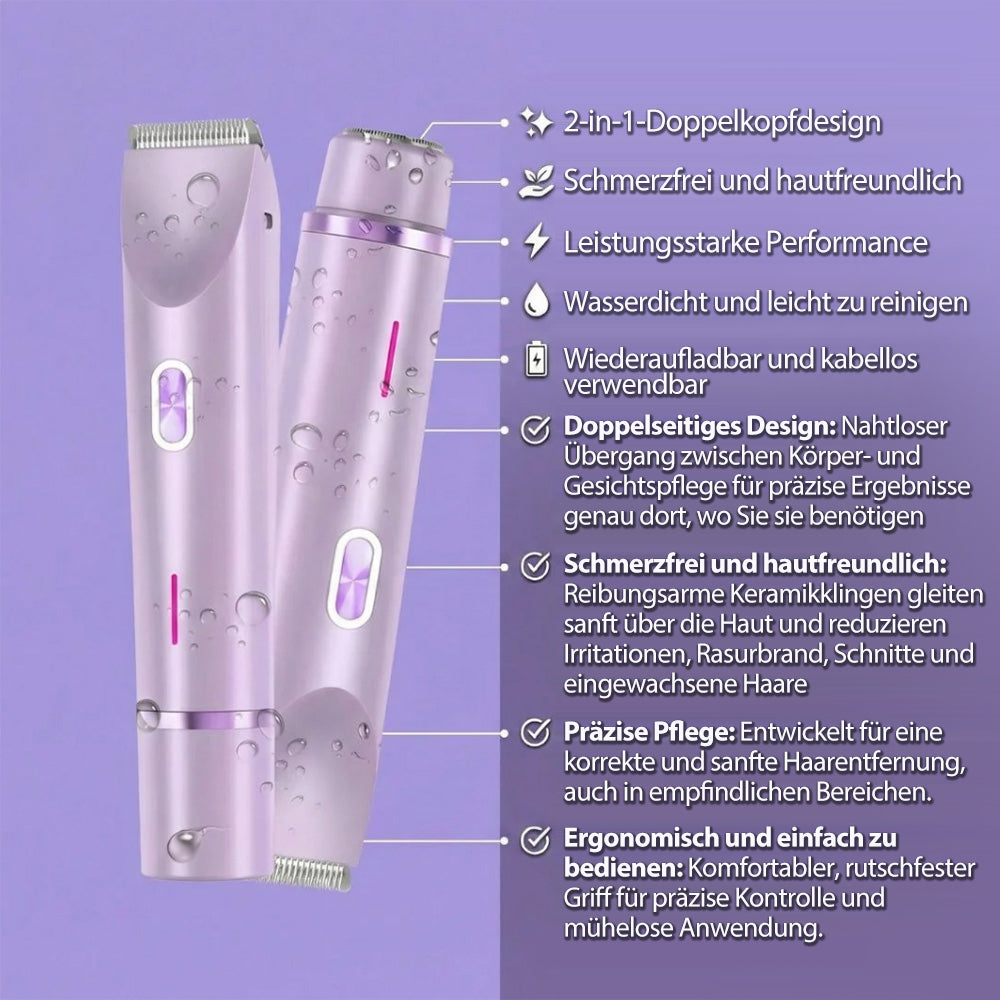 ✨🔥2-in-1 Schmerzfreier Bikini Trimmer für Gesicht & Körper