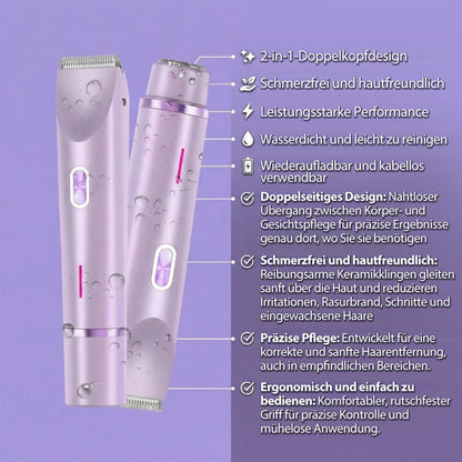 ✨🔥2-in-1 Schmerzfreier Bikini Trimmer für Gesicht & Körper