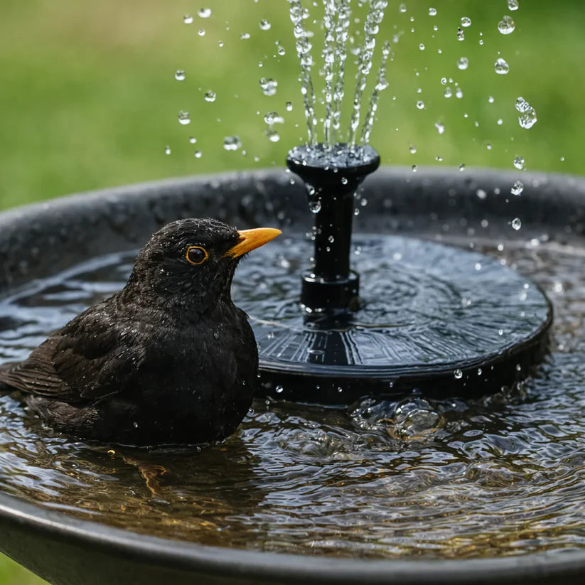 ☀️⛲ Solarbrunnen-Pumpe – mit 4 Düsen für Vogeltränke & Garten (16 cm / 6,3 Zoll)