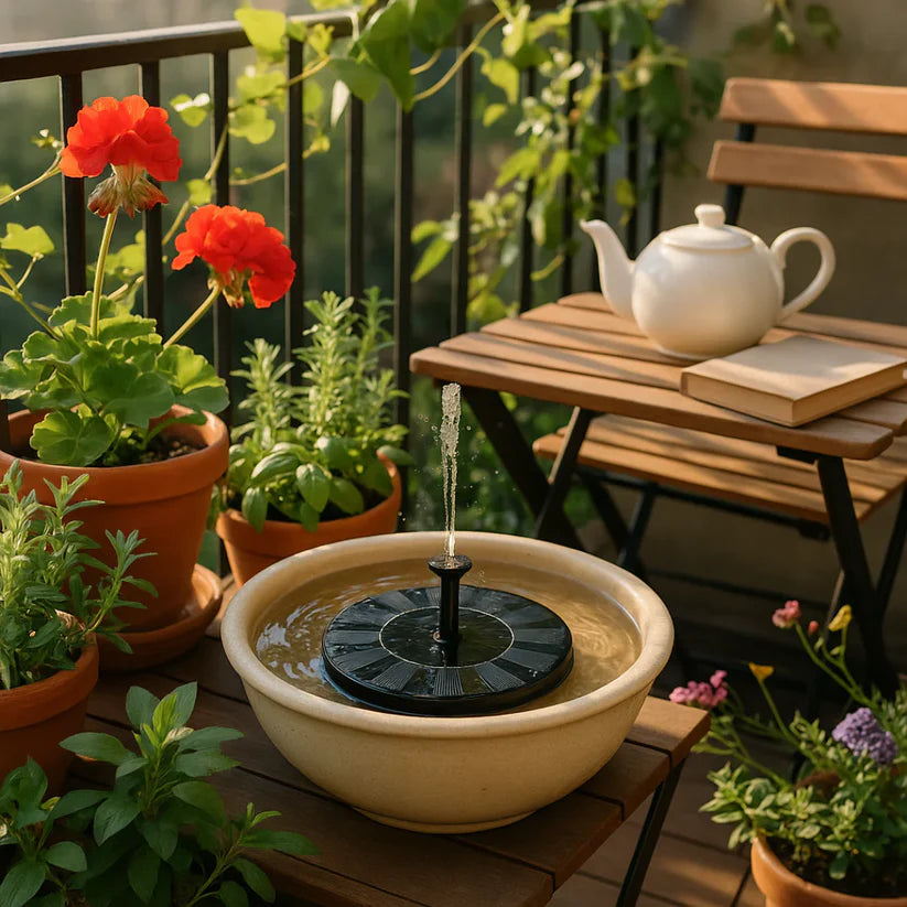 ☀️⛲ Solarbrunnen-Pumpe – mit 4 Düsen für Vogeltränke & Garten (16 cm / 6,3 Zoll)