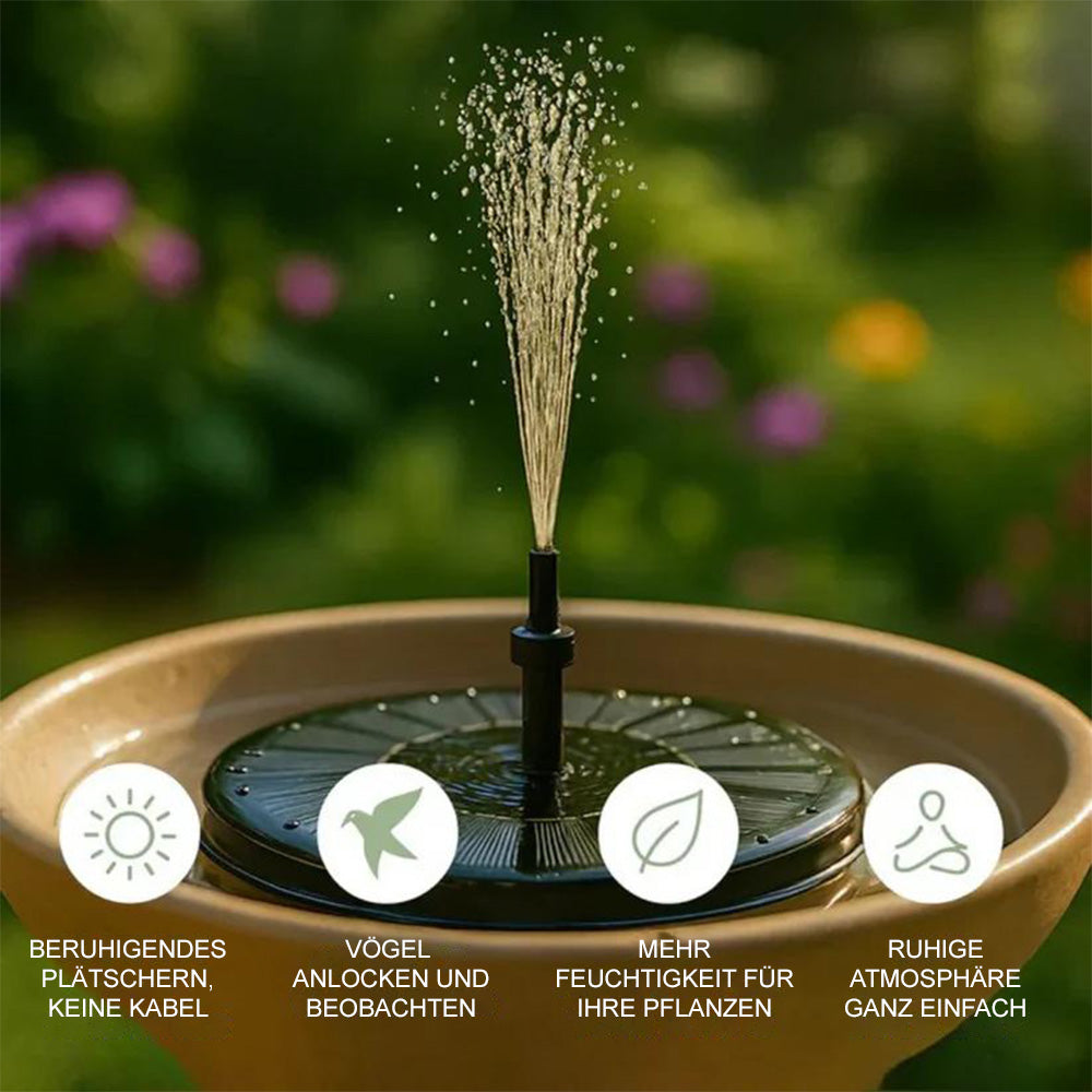 ☀️⛲ Solarbrunnen-Pumpe – mit 4 Düsen für Vogeltränke & Garten (16 cm / 6,3 Zoll)